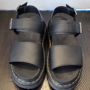 Dr. Martens Black Learher VOSS HYDRO Sandals. Womans Size 6 Used